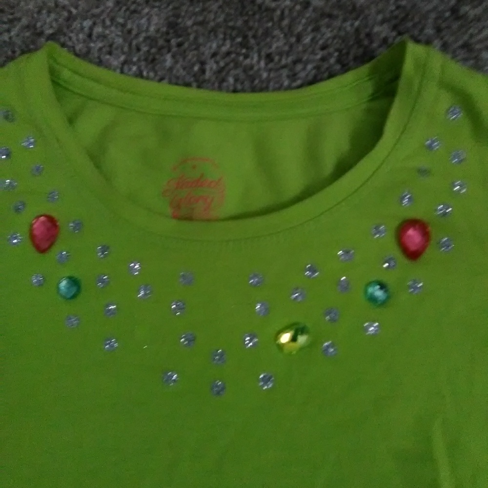 Green Jeweled Long Sleeve|Faded Glory